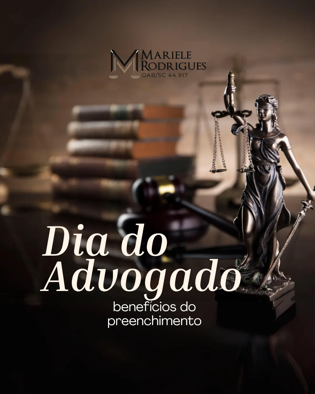 Arte de campanha jurídica criada para o Dia do Advogado